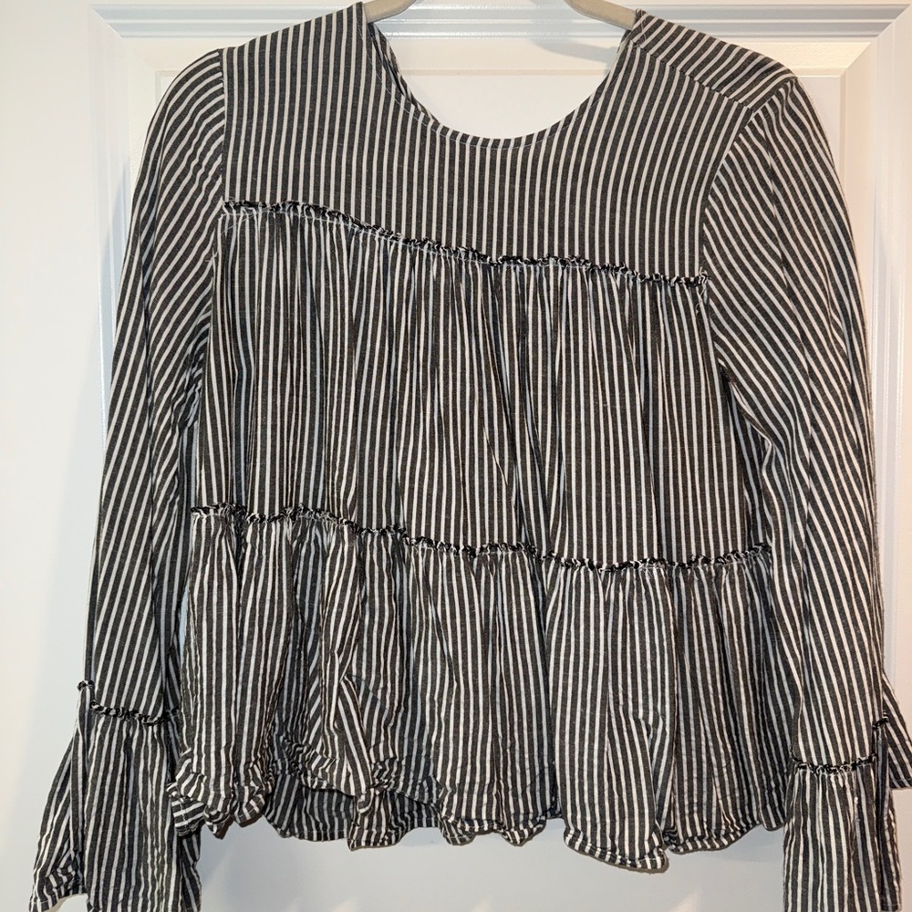 Altard State Dark grey and White Striped Top